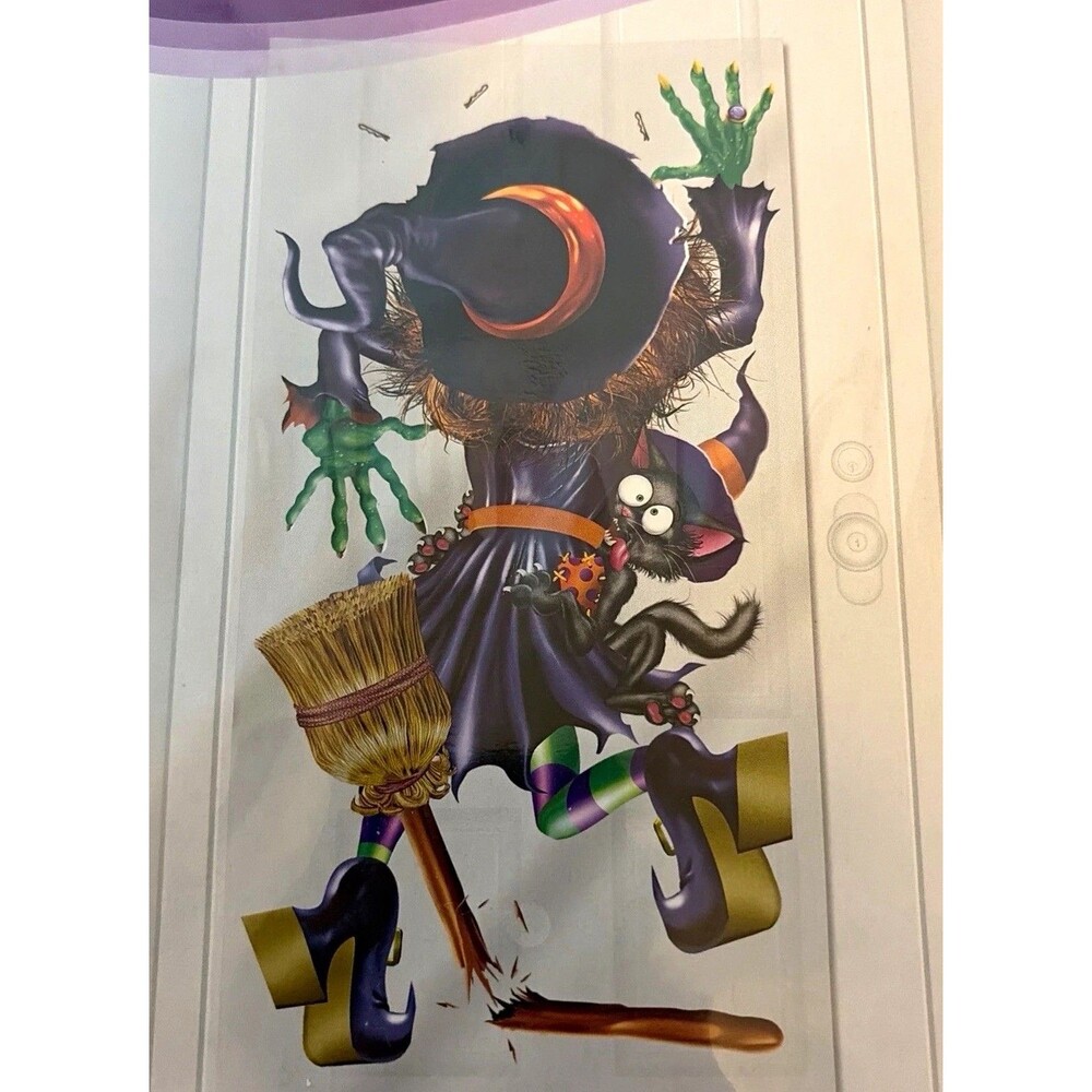 Beistle Crashing Witch Halloween Door Cover 30 in x 5 ft Plastic